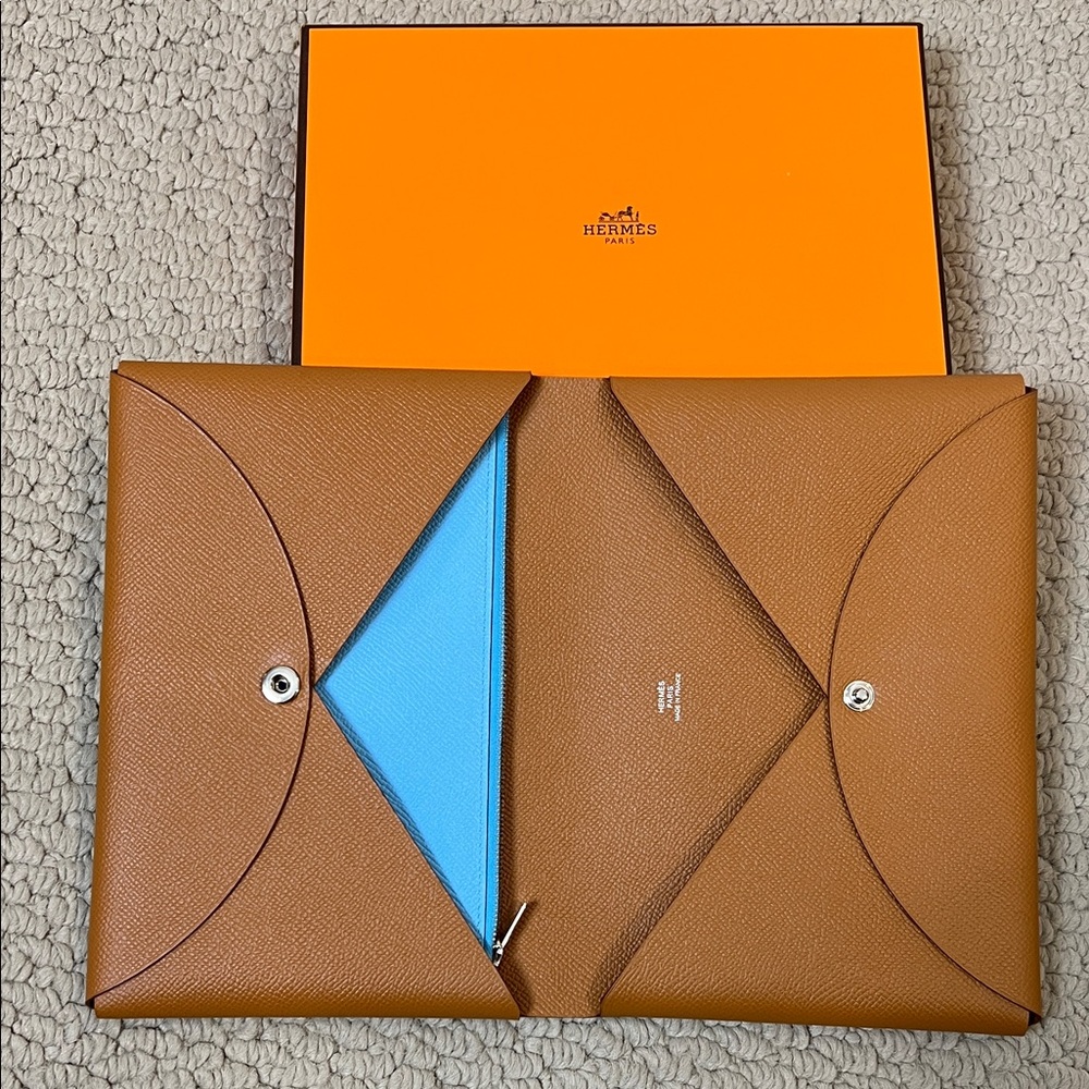 Hermès Calvi MM Flat Pouch with Pouch